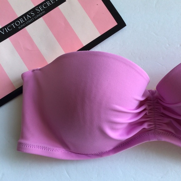 VICTORIAS SECRET STRAPLESS PURPLE BIKINI TOP NWOT SIZE 34C - Picture 6 of 16